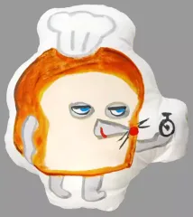 【中古】クッション・本体 パンどろぼう/チクタク ダイカットクッション 「ブロッコリーくじ×パンどろぼう」 A賞