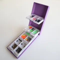 釣研 TSURIKEN パーツボックス 紫 小物収納ケース 仕掛け整理用 釣具収納 フィッシングボックス 釣りアクセサリーケース