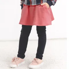 Bee【♪クーポン利用で20％OFF♪】スカッツ◇モーヴピンク◇子供服 キッズ 女の子 裏起毛 レギンス ストレッチ 100 110 120 130 140 150