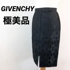 極美品　GIVENCHY　ジバンシー　ロングスカート　タイト　全面ロゴ　総柄　黒のサムネイル