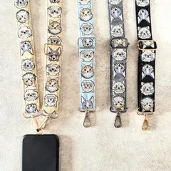 インド刺繍リボン スマホショルダー ショルダーストラップ ショルダーベルト 猫