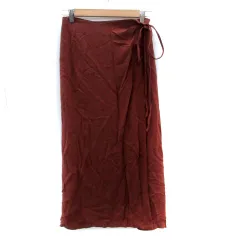 フリークスストア FREAKS STORE ラップスカート フレアスカート ロング丈 マキシ丈 麻 リネン混 F 茶色 ブラウン /HO34