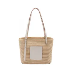 超美品　LOEWEロエベ スクエア バスケットバッグ　ラフィア　ストライプ 新品同様 LOEWEロエベ スクエア バスケットバッグ ラフィア