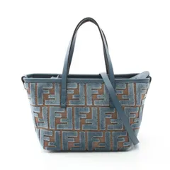 フェンディ FENDI トートバッグ ロール ミニ 8BS096AT14F1NQ0 ライトブルー ファブリック キャンバス トートバッグ レディース 新品のサムネイル
