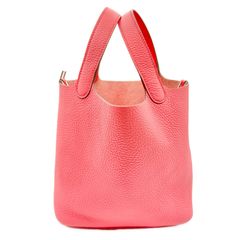 エルメス(HERMES) ピコタンロックPM(18) ローズアザレ トリヨン シルバー金具 W刻印(2024年製造) 新品同様 レディース ハンドバッグ
