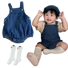 【新着商品】[TUPOLILI] ベビー サロペット 夏 デニム 男の子 女の子 ロンパース デニムサロペット ベビー服 66 73 80 90 赤ちゃん オールインワン つなぎ カバーオール シンプル 子供服 子ども 春 オーバーオール おしゃれ