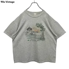 90s vintage CANADA製 grosse-ile MONTMAGNY QUEBEC スーベニアT アートT Tシャツ ヴィンテージ 古着