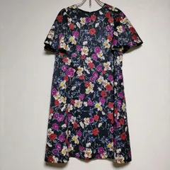 組曲 Rythme KUMIKYOKU オンワード樫山 花柄ドレス ワンピース ネイビー マルチ レディース クミキョク【中古】4-0319S∞
