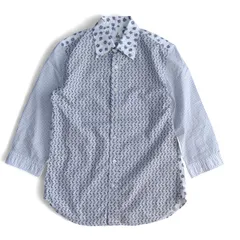 GUY ROVER ギローバー ALL OVER PATTERN SHIRT 総柄シャツ SHIPS別注 サイズM メンズ ホワイト イタリア製