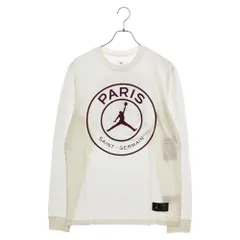 JORDAN BRAND (ジョーダンブランド) ×PARIS SAINT-GERMAIN PSG Long Sleeve Tee パリサンジェルマン ロゴプリント ロングスリーブ カットソー 長袖Tシャツ ホワイト CK9781-100のサムネイル