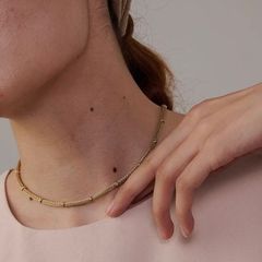 ゴールドチェーンネックレス　レディース　ステンレス　アレルギー対応　太め