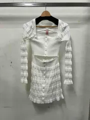 FETICO シースルー長袖トップス ホワイト FETICO シースルー長袖トップス ホワイト