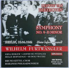 【中古】WILHELM FURTWANGLER ヴィルヘルム・フルトヴェングラー（指揮）　／　Beethoven : Symphony No.9 "Choral" 〔輸入盤CD〕