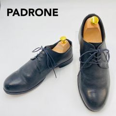 PADRONE パドローネ 牛革レザー ダービー プレーントゥ シューズ40/黒
