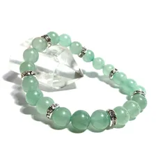 アベンチュリン パワーストーン ブレスレット 天然石ブレス （シルバー）8mm レディース 女性  数珠ブレス 開運 プレゼント ギフト  [d]