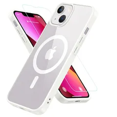 iPhone13 ケース iPhone14 ケース BESINPO 【ガラスフィルム付き・MagSafe対応】 マグネット搭載 黄ばみなし アイフォン13ケース 米軍MIL規格 耐衝撃 耐久性 いphone14 ケース マグセーフ対応 ストラップホール付き 0