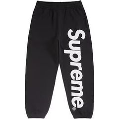XL Supreme Satin Applique Sweatpant Black Appliqué