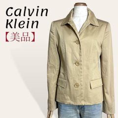 ❤️美品 カルバンクライン Calvin Klein シルクブレンド ステンカラー ジャケット 4・M レディース 3181