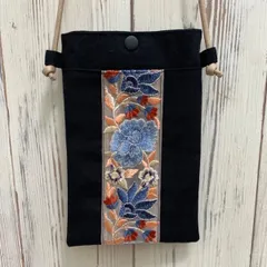 インド刺繍　スマホショルダー　ハンドメイド