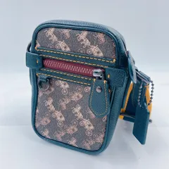 極美品 COACH  コーチ ショルダー クロスバッグ ミニ ホース＆キャリッジ柄ショルダーバッグ ユニセックス レザー /コーティングキャンバス ブラウン ブラック ボディバッグ 新古品