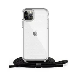 Transparent_iPhone12ProMax Handodo Apple iPhone 12Pro Max 用 ケース iPhone 12Pro Max カバー ネック ショルダー ストラップ付き スマホ シリコン カバー 紐付き 斜めがけ 織りストラ