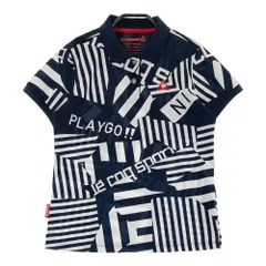 サイズ：L LE COQ GOLF ルコックゴルフ  半袖ポロシャツ 総柄 ネイビー系 [240101421524] ゴルフウェア レディース ストスト