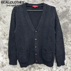 【美品】supreme 黒ケーブルニットカーディガン　L Supreme シュプリーム 2024AW Textured Knotted Cardigan