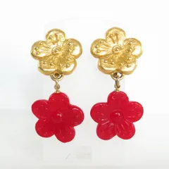 #anza ケンゾー KENZO イヤリング 花 ヴィンテージ ゴールド 赤 レディース [942298]のサムネイル