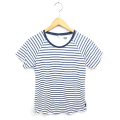 ヘリーハンセン HELLY HANSEN Tシャツ カットソー 丸首 ボーダー ラグランスリーブ 半袖 M アイボリー ブルー 青 /TT22のサムネイル