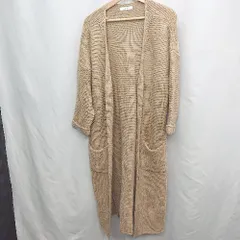 ◇ ⊇ fifth フィフス ミドルゲージ ニット ロング丈 長袖 カーディガン サイズ表記なし ベージュ系 レディース E  【1505220013704】