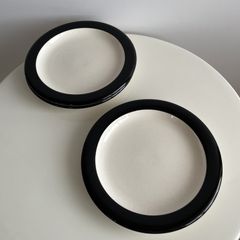 80s vintage black frame plates