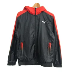 プーマ ブルゾン ジャケット アウター パーカー ウィンドブレーカー スポーツウエア メンズ Lサイズ 黒×オレンジ PUMA 【中古】