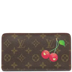 ルイヴィトン LOUIS VUITTON 長財布 ポルトモネジップ ダミエキャンバス モノグラムチェリー　 ゴールド金具 茶 ラウンドファスナー  M95006【中古】