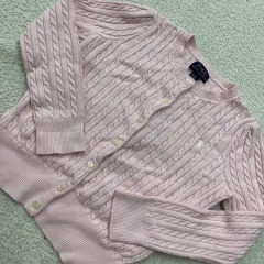 純正品/ 6 POLO RALPH LAUREN(ポロラルフローレン) トゥイーン ケーブル編み ライトピンク カーディガン