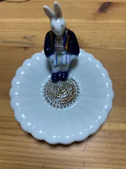 JETO CRAFT 　madame  VERTE  DESIGN　うさぎの石鹸置き　陶器製　美品