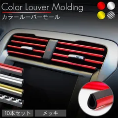 ルーバーモール エアコン 吹出口 カラーモール 車 内装 装飾 インテリア パーツ メッキ ドレスアップ 差し込み 汎用 ルーバー 吹き出し口 メッキモール PR-LOUVER