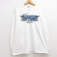 XL/古着 長袖 ビンテージ Tシャツ メンズ 00s 車 大きいサイズ コットン クルーネック 白 ホワイト 25jun27 中古