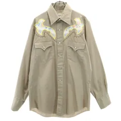 マスタング 80s ヴィンテージ 長袖 ウエスタンシャツ ブラウン Mustang メンズ