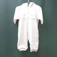 ◇ COMME CA DU MODE フリース素材 フード ブランドロゴ キッズ 長袖 ロンパース サイズ50～70 ピンク レディース E  【1309250010814】