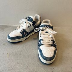 ルイヴィトン　Louis Vuitton　22年　LVトレイナーライン 　スニーカー　VL0272　デニム　モノグラム 　ホワイト　ブルー