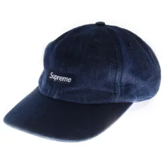 SUPREME (シュプリーム) 24SS Cordura Denim Small Box 6 Panel コーデュラ ロゴ刺繍 スモールボックス ワッペンロゴ デニム 6パネル ベースボールキャップ 帽子 インディゴ