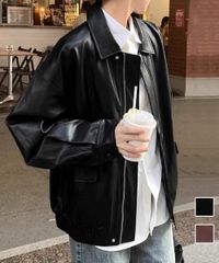  ブルゾン ジップアップジャケット 韓国風 ゆったりサイズ おしゃれジャケット 男女兼用ジャケット