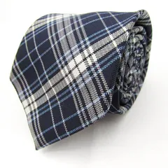 パーフェクトスーツ ブランド ネクタイ チェック柄 シルク混 PO  メンズ ブルー P.S.FA 【中古】