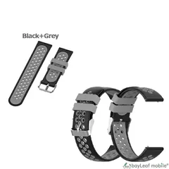 スマートウォッチ ベルト 20mm ブラック×グレー 交換ベルト 腕時計 交換バンド Garmin Galaxy watch