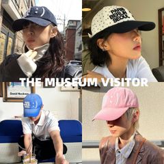 新品 韓国 THE MUSEUM VISITOR キャップ SMILE LOGO BALLCAP  人気 レディース 星柄 刺繍 男女兼用 ベースボールキャップ 【4色選択可能】