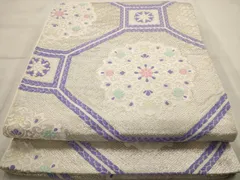 平和屋着物◎六通柄袋帯　唐織　蜀江花文　銀糸　正絹　逸品　AAAW9641dt