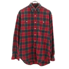 GAP ギャップ 90s オールド 長袖 チェックシャツ M レッド系 メンズ 古着