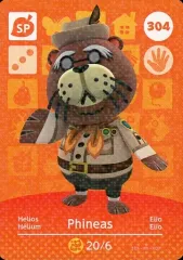 【中古】どうぶつの森amiiboカード 304[SP]：Phineas/パロンチーノ