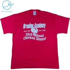 【希少】2006年製 ウルズリンアカデミー チキンディナー Tシャツ XL 赤 フルーツオブザルーム 古着 ヴィンテージ イベントTシャツ