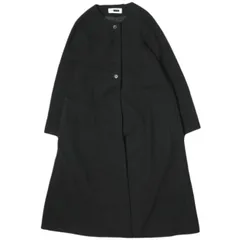 H BEAUTY&YOUTH エイチ ビューティーアンドユース 日本製 ウールメルトン ベルテッドノーカラーコート 1625-299-4169 M ブラック アウター g21388